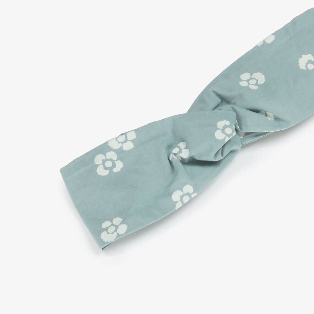 Petit Bateau-Girls Spring Green Floral Cotton Headband | Childrensalon Outlet
