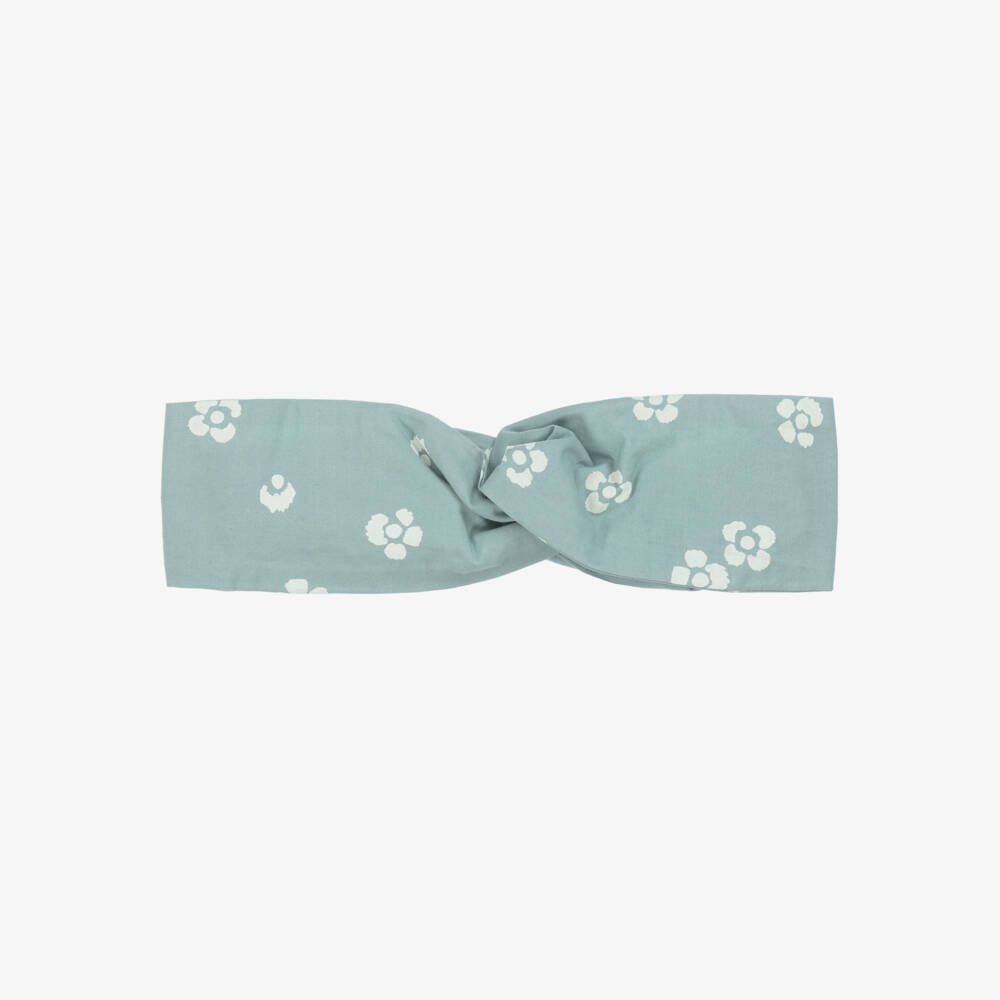 Petit Bateau-Girls Spring Green Floral Cotton Headband | Childrensalon Outlet