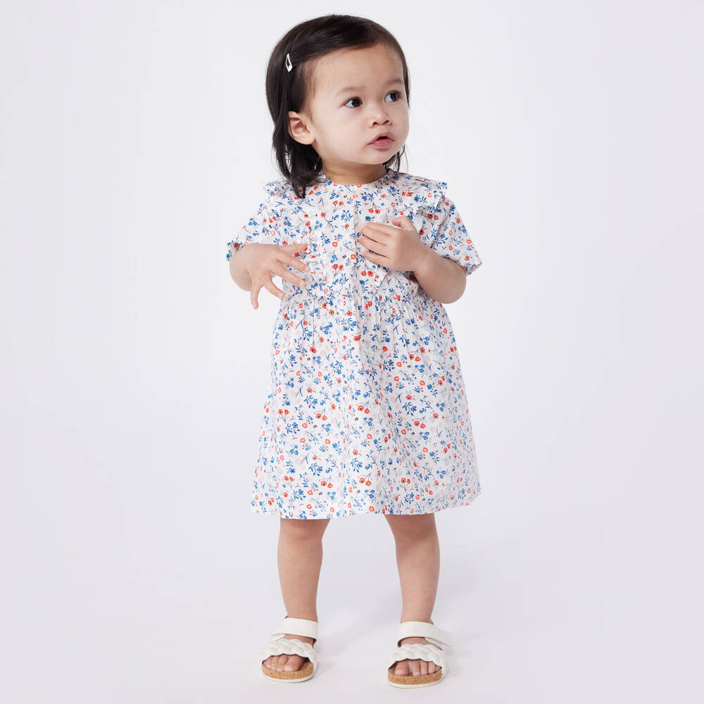 Petit Bateau-Весеннее хлопковое платье с цветочным узором для девочек | Childrensalon Outlet