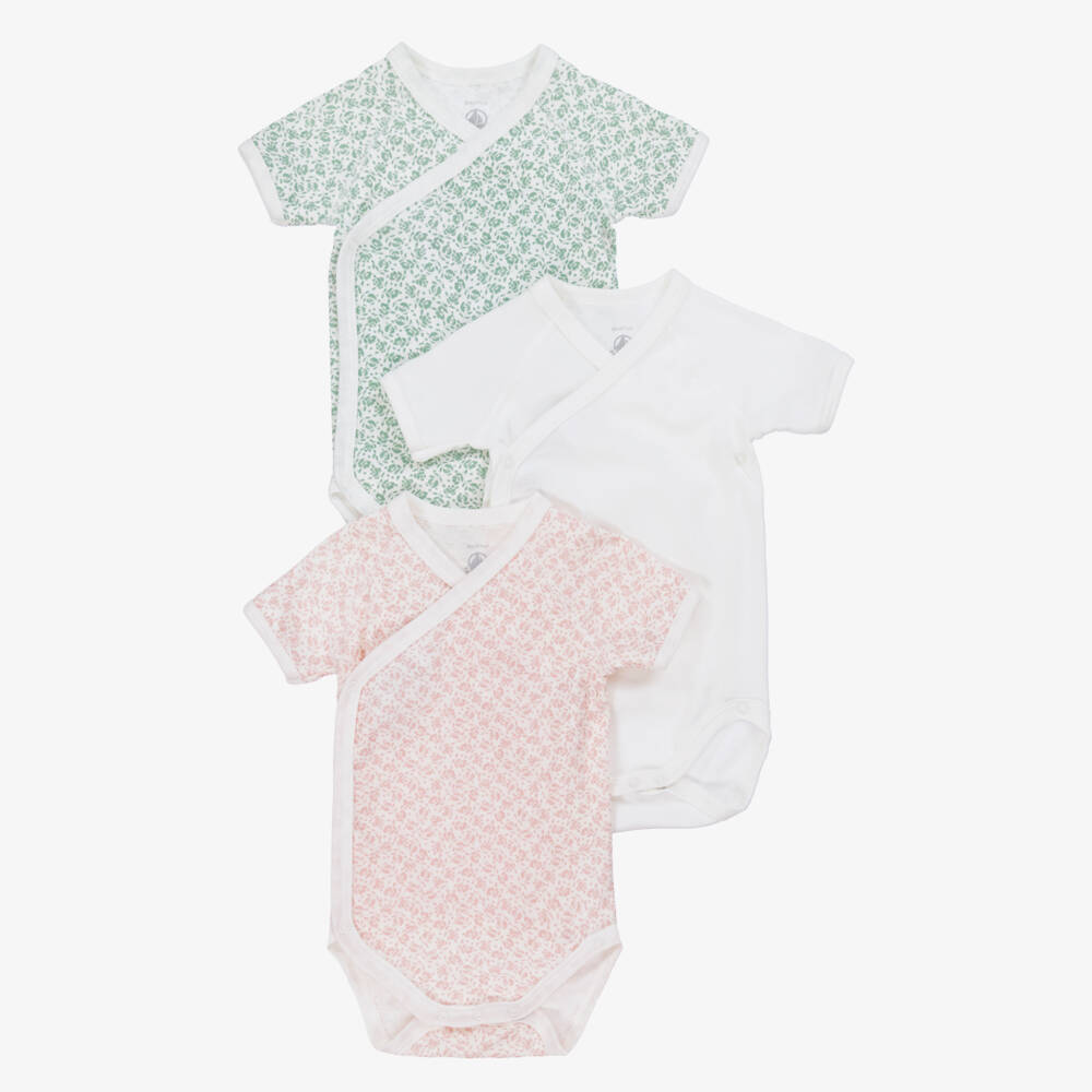 Petit Bateau-Girls' Trio of Soft Cotton Bodysuits | Childrensalon Outlet