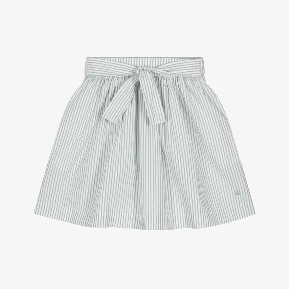 Petit Bateau-Girls' Verdant Stripe Bow Skirt | Childrensalon Outlet
