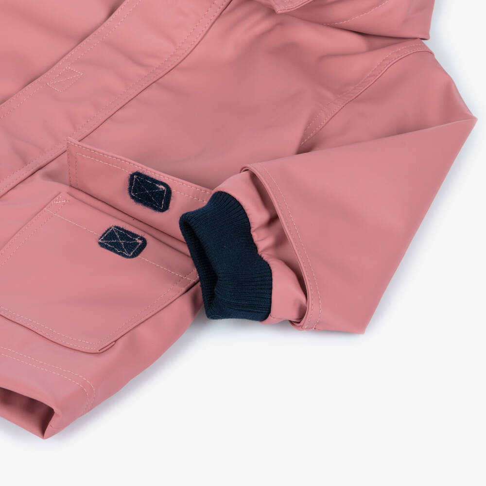 Petit Bateau-Girls Water-Resistant Pink Coat | Childrensalon Outlet