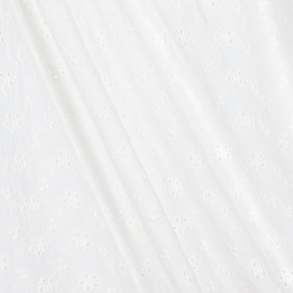 Petit Bateau-Girls White Cotton Broderie Anglaise Dress | Childrensalon Outlet