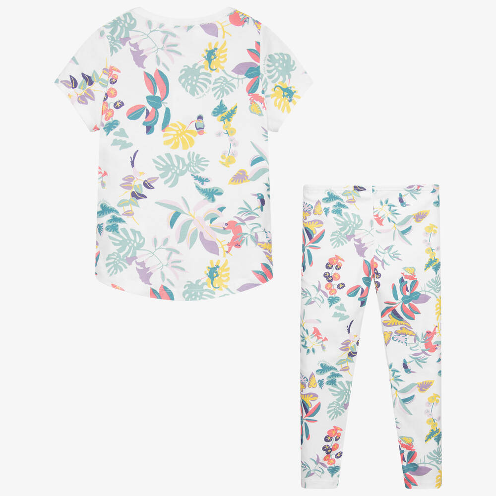 Petit Bateau-Белая хлопковая пижама для девочек | Childrensalon Outlet