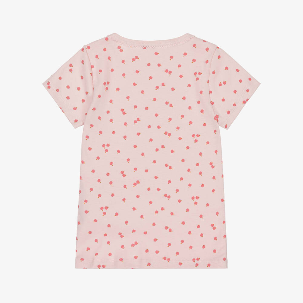 Petit Bateau-Girls White & Pink Apples Organic Cotton Vests (2 Pack) | Childrensalon Outlet
