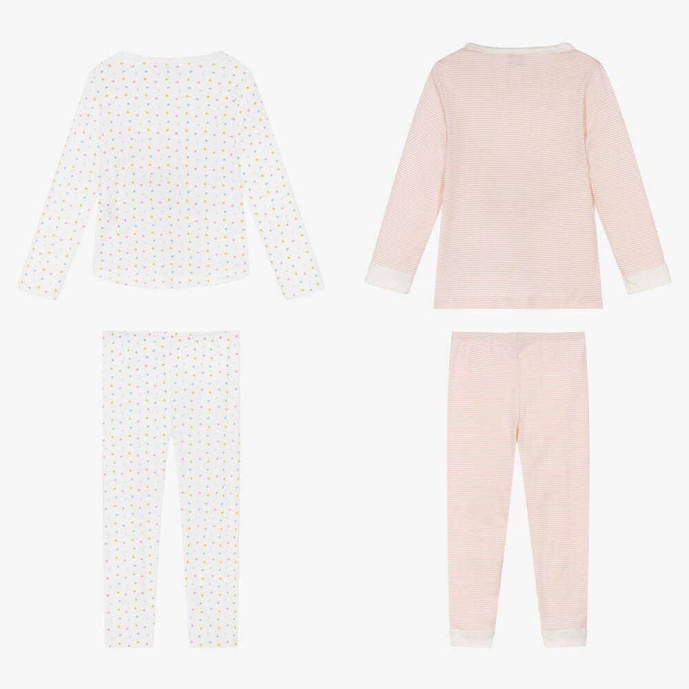 Petit Bateau-Белая и розовая пижамы (2шт.) | Childrensalon Outlet