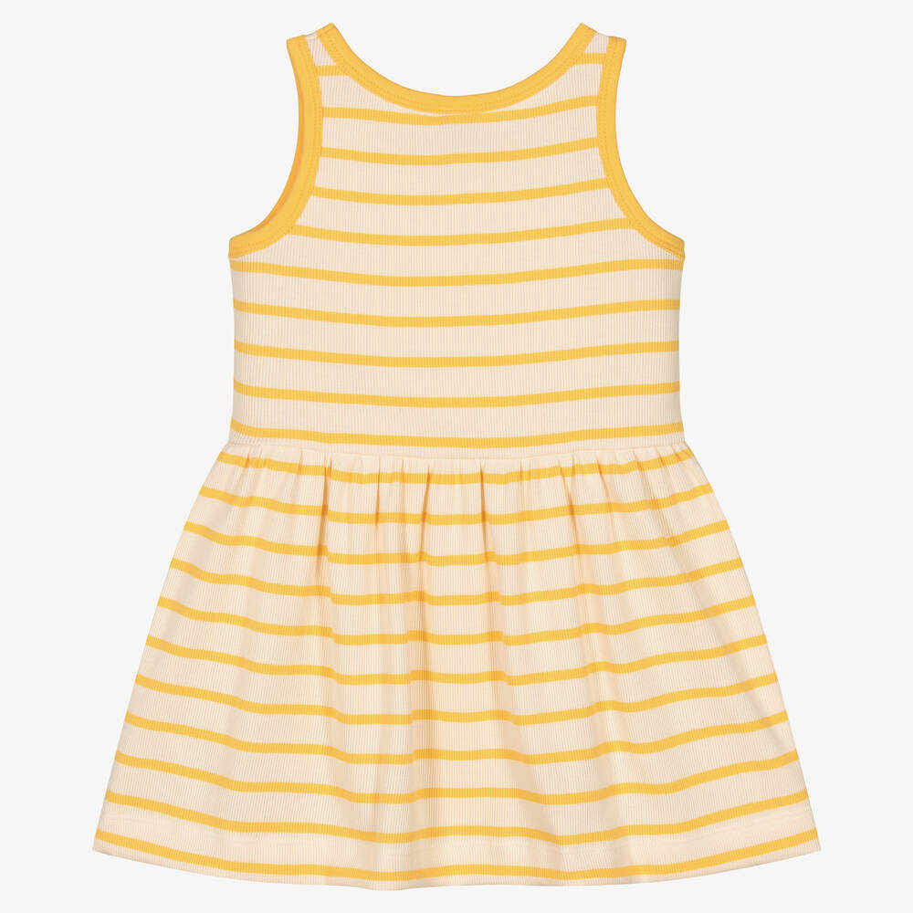 Petit Bateau-Желтое платье из органического хлопка в полоску | Childrensalon Outlet