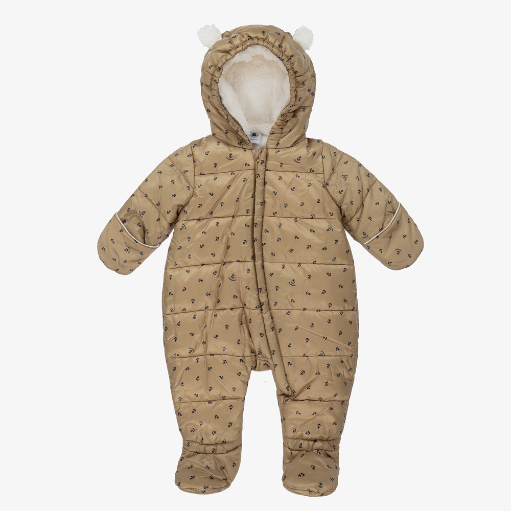 Petit Bateau - Gold Anchor Baby Snowsuit | Childrensalon