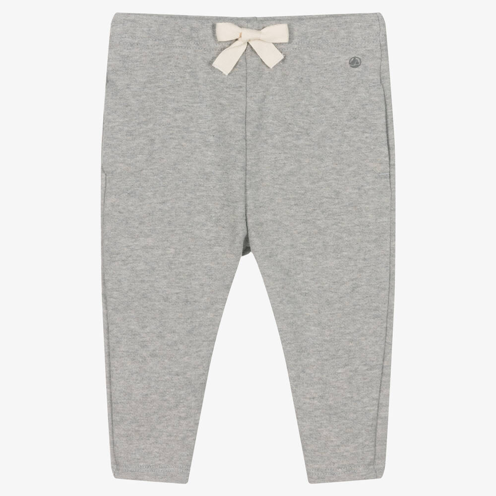 Petit Bateau-Grey Marl Organic Cotton Joggers | Childrensalon Outlet