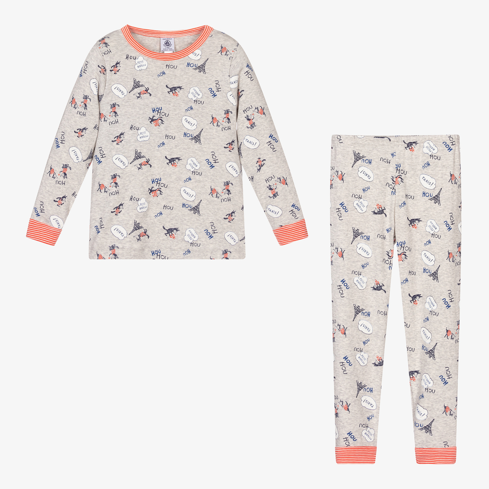 Petit Bateau-Серая пижама из органического хлопка | Childrensalon Outlet