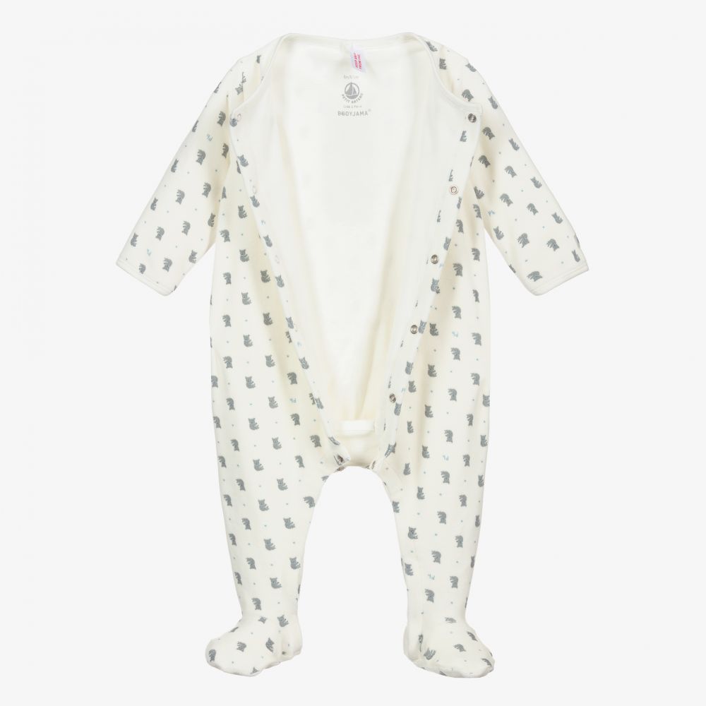 Petit Bateau-Кремовый комбинезон 2-в-1 из велюра | Childrensalon Outlet