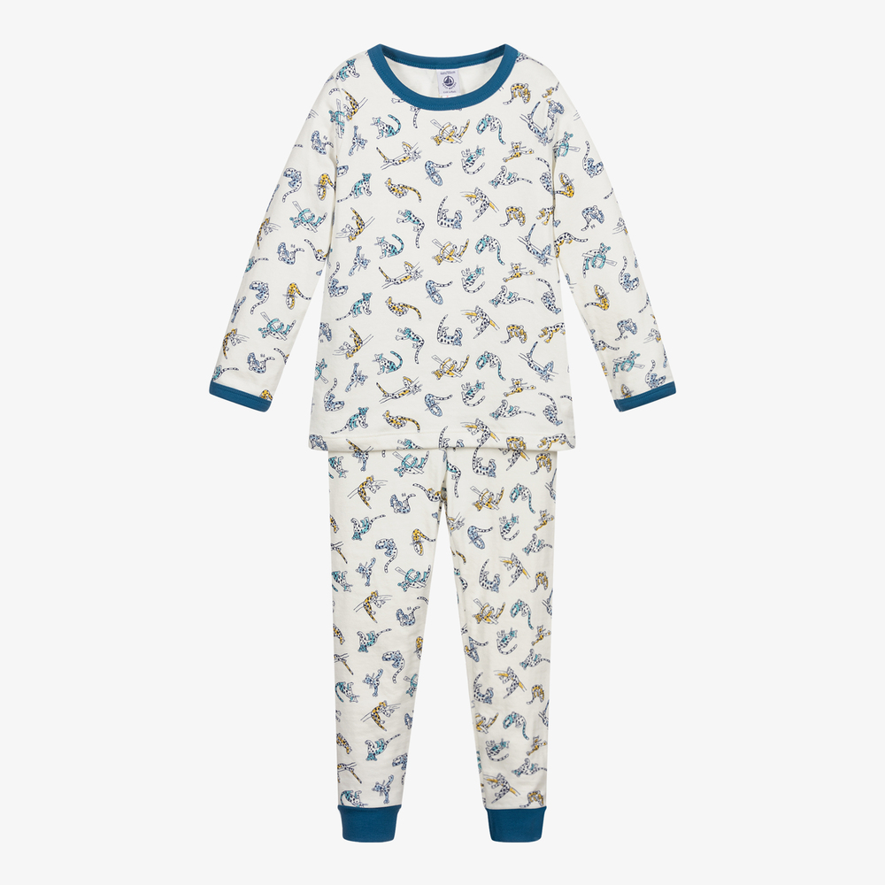 Ivory Blue Leopard Pyjamas