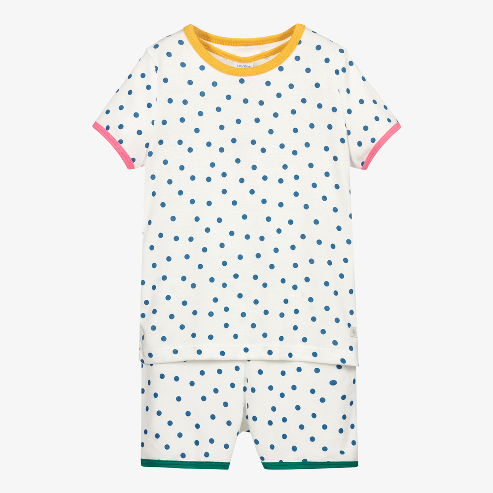 Petit Bateau-Ivory & Blue Polka Dot Pyjamas | Childrensalon Outlet