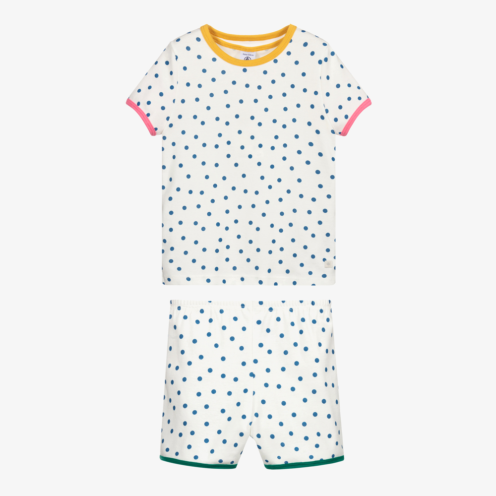 Petit Bateau-Ivory & Blue Polka Dot Pyjamas | Childrensalon Outlet