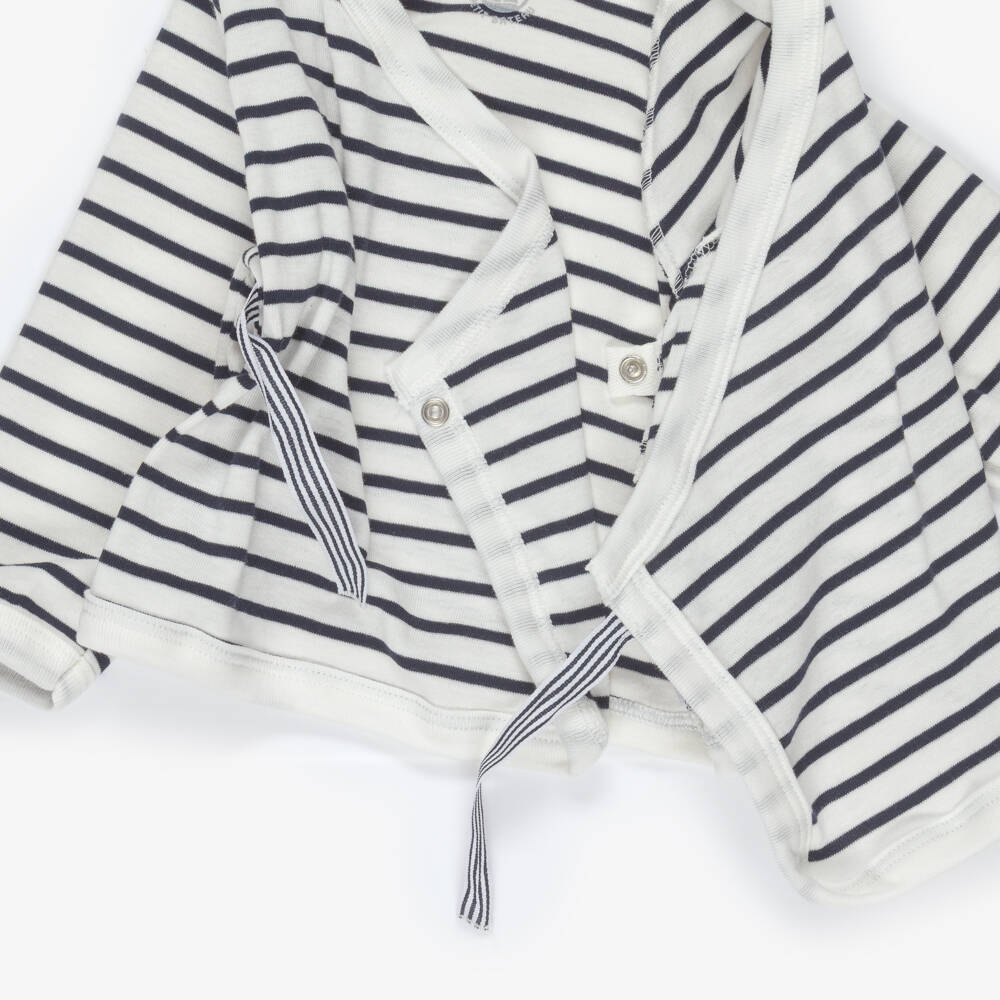 Petit Bateau-Ivory Breton Stripe Cotton Jersey Baby Trouser Set | Childrensalon Outlet