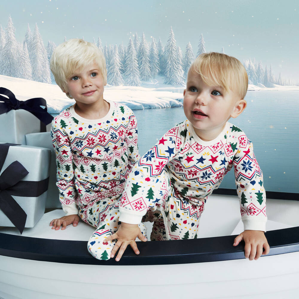 Petit Bateau-Ivory Christmas Babygrow | Childrensalon Outlet