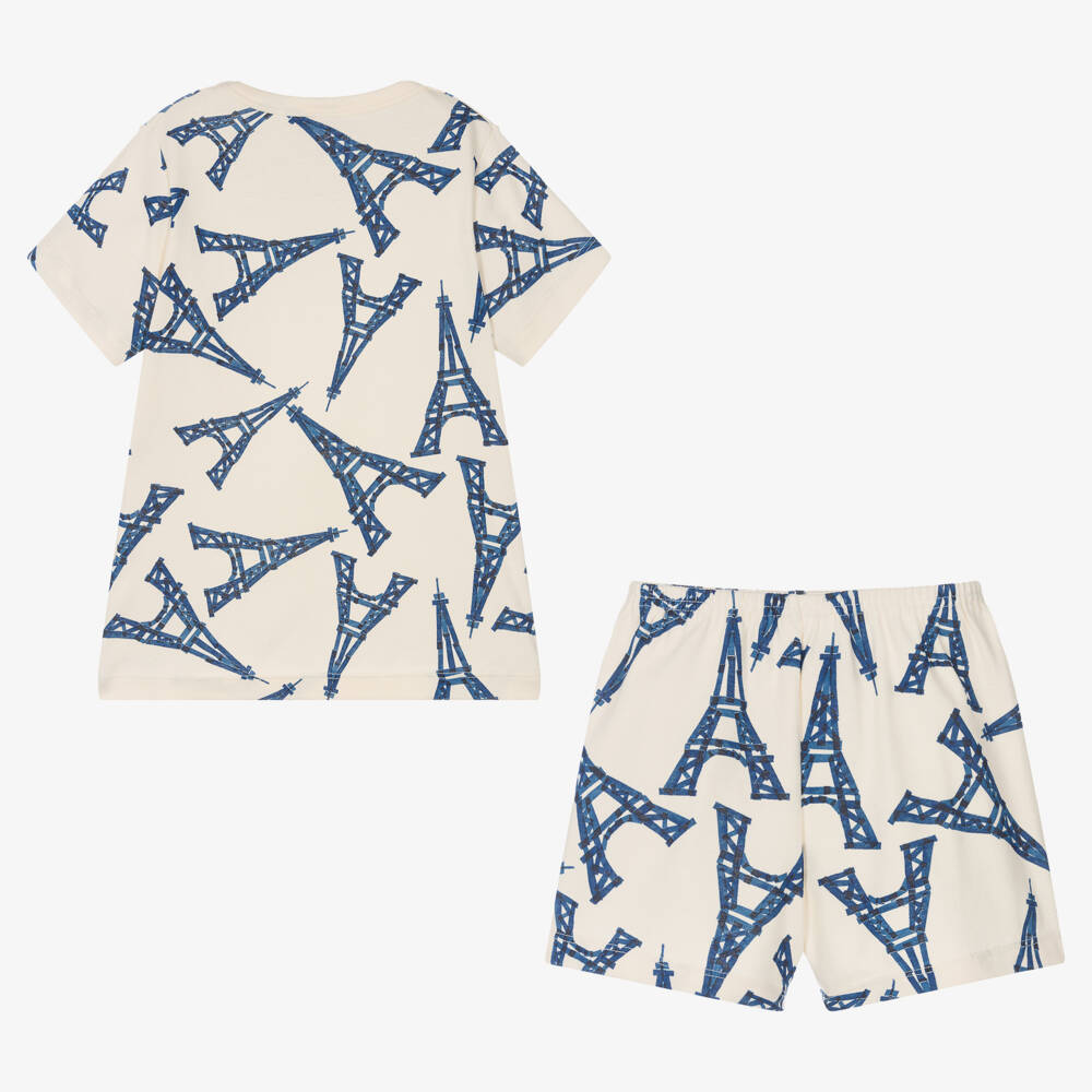 Petit Bateau-Ivory Cotton Eiffel Tower Pyjamas | Childrensalon Outlet