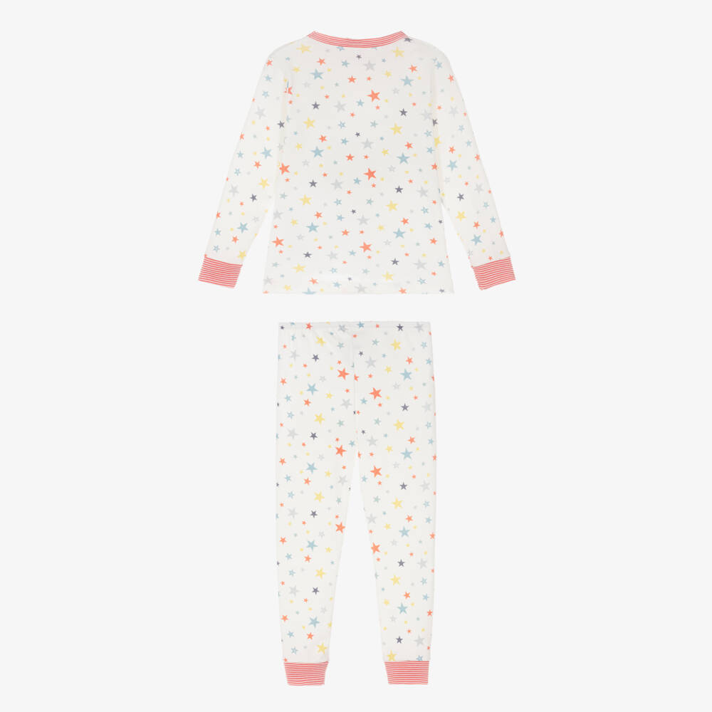Petit Bateau-Ivory Cotton Long Pyjamas with Colourful Stars | Childrensalon Outlet