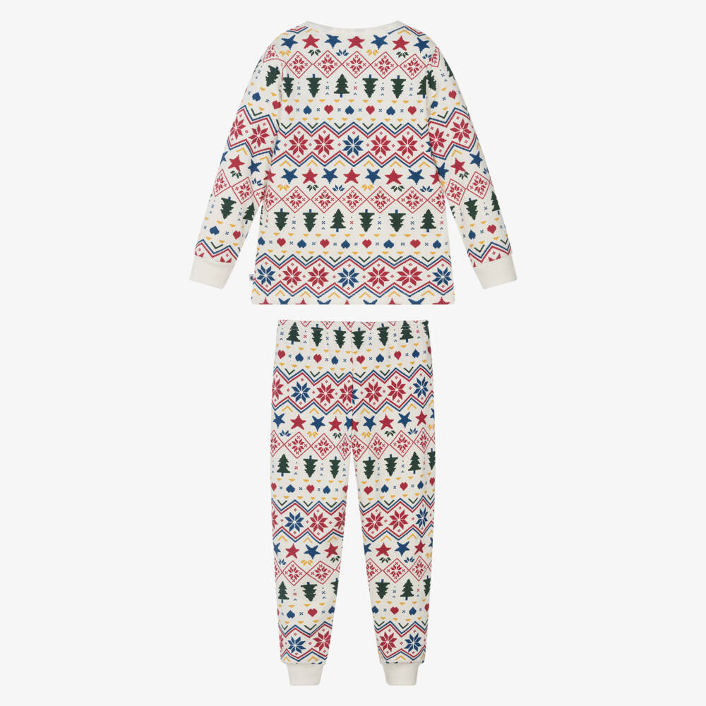 Petit Bateau-Ivory Cotton Pyjamas with Festive Pattern | Childrensalon Outlet