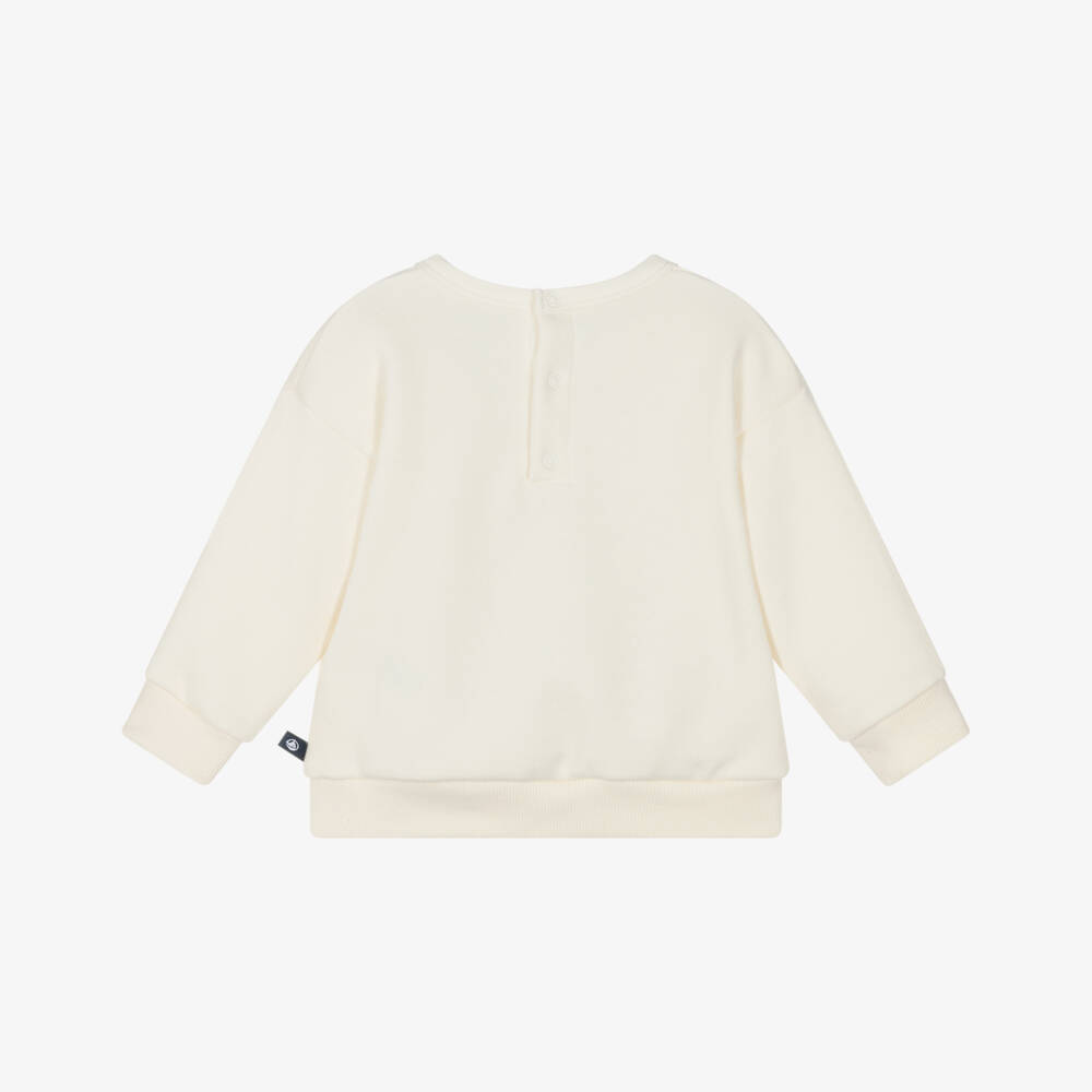 Petit Bateau-Ivory Heart Sweatshirt | Childrensalon Outlet