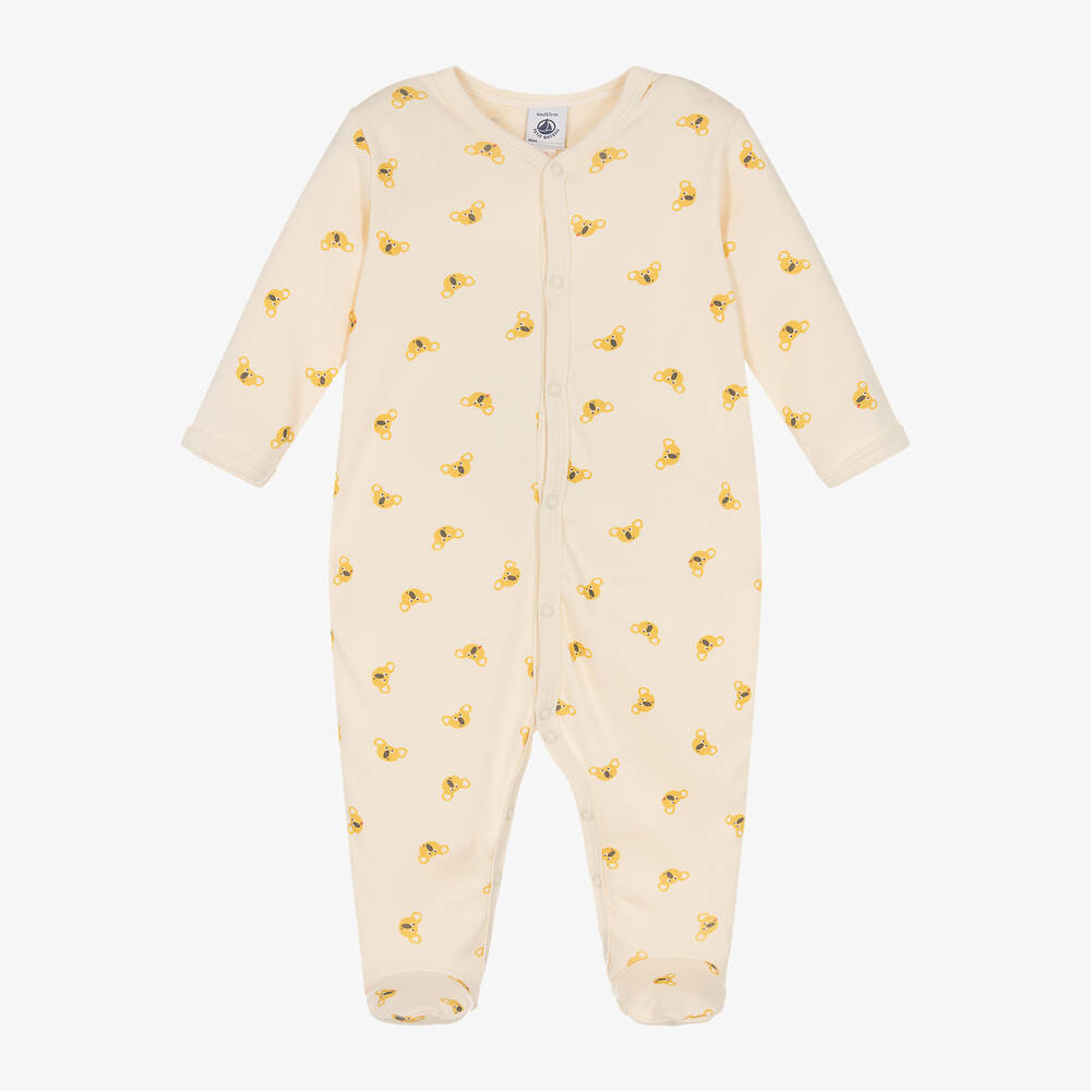 Petit Bateau-Ivory Koala Organic Cotton Babygrow | Childrensalon Outlet