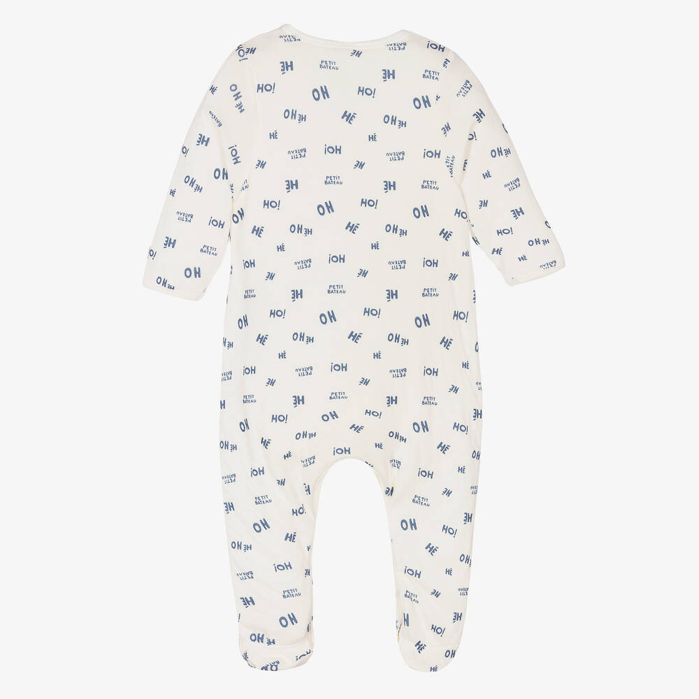 Petit Bateau Ivory Organic Cotton Babygrow Childrensalon Outlet