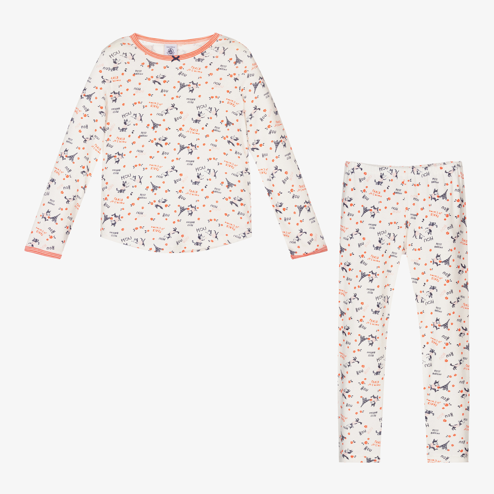 بتي باتو-بيجاما قطن عضوي لون عاجي | Childrensalon Outlet