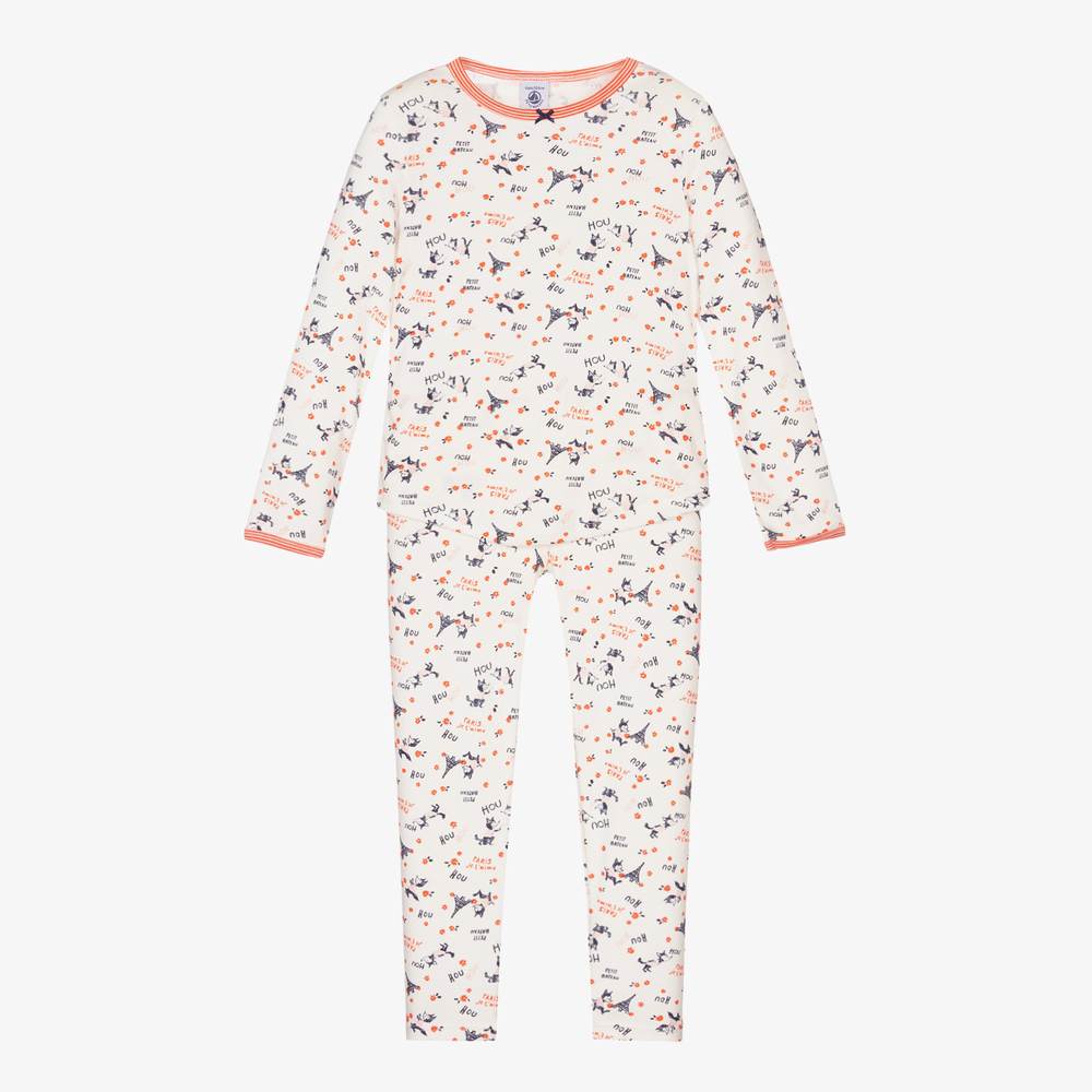 Petit Bateau - Pyjama ivoire en coton biologique | Childrensalon