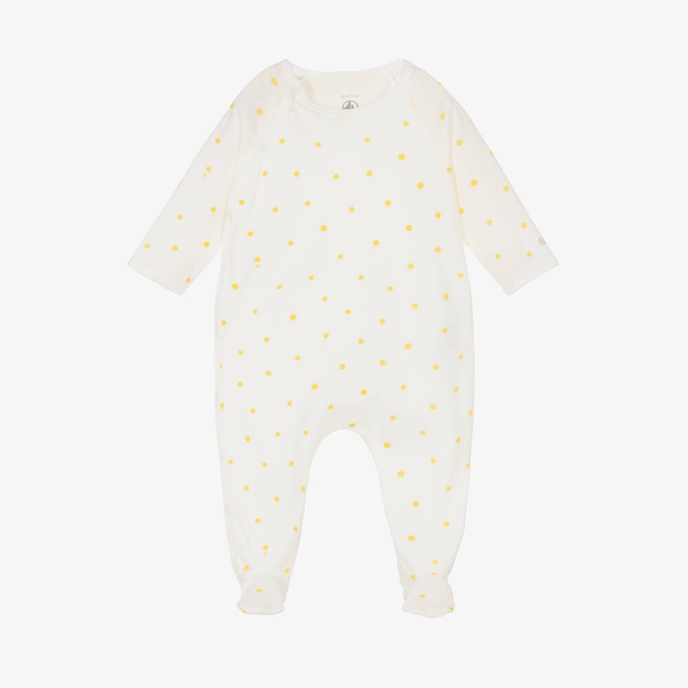 Petit Bateau-Ivory Organic Cotton Sun Print Babygrow | Childrensalon Outlet