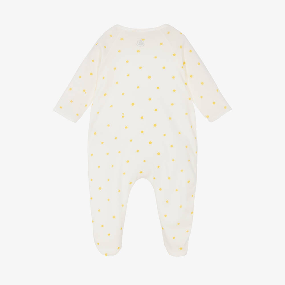 Petit Bateau-Ivory Organic Cotton Sun Print Babygrow | Childrensalon Outlet