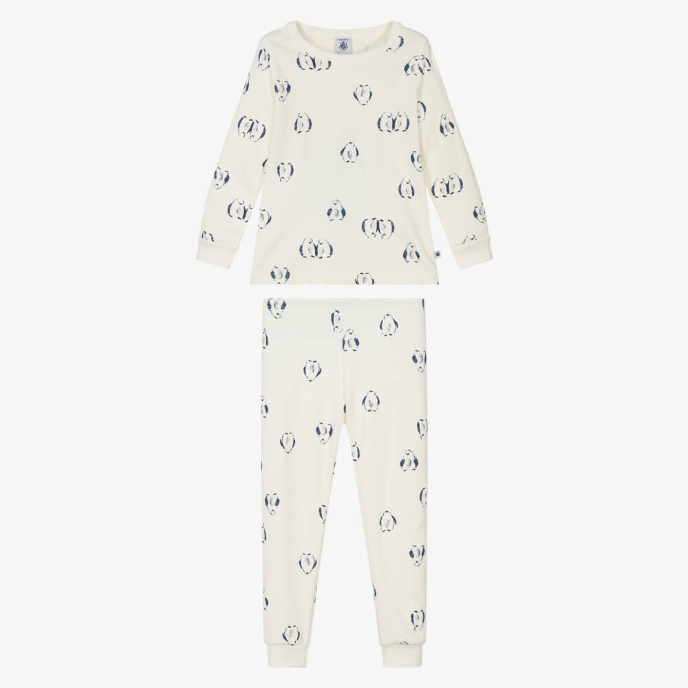 Petit Bateau-Ivory Penguins Aop Pyjama | Childrensalon Outlet