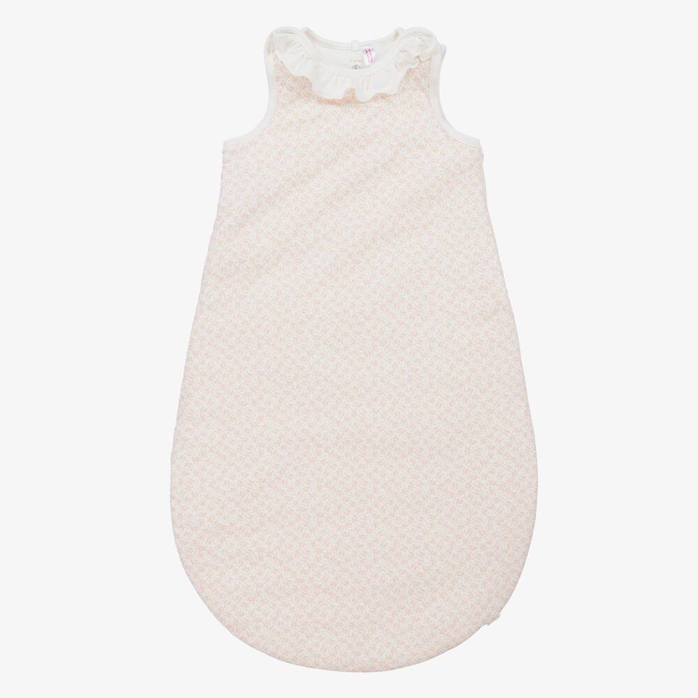 Petit Bateau-Ivory & Pink Cotton Sleeping Bag | Childrensalon Outlet