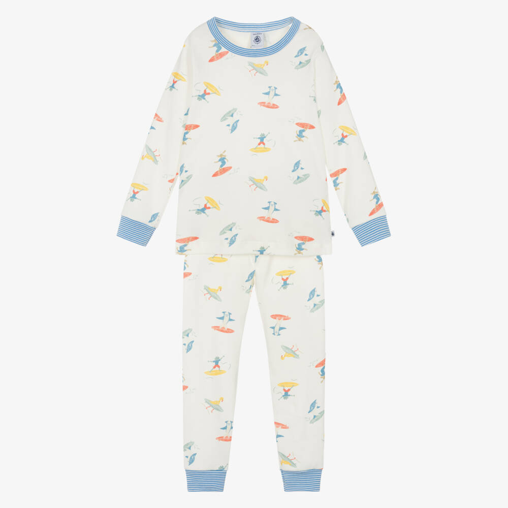 Petit Bateau-Ivory Shark Adventure Sleep Set | Childrensalon Outlet