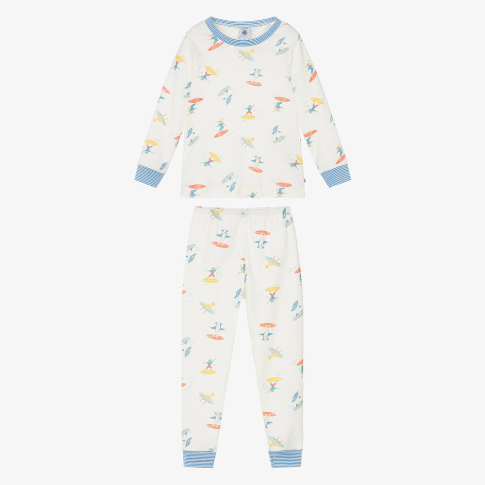 Petit Bateau-Ivory Shark Adventure Sleep Set | Childrensalon Outlet