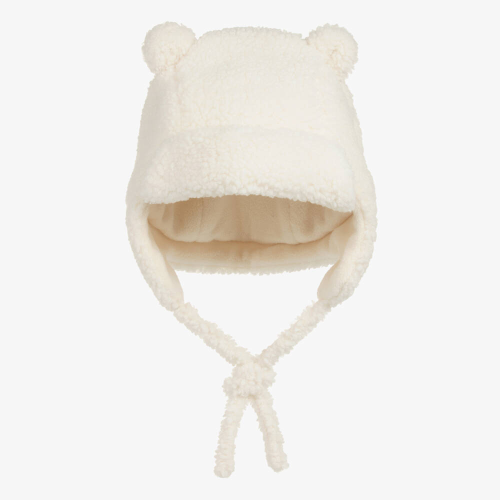 Petit Bateau-Ivory Sherpa Fleece Trapper Hat | Childrensalon Outlet