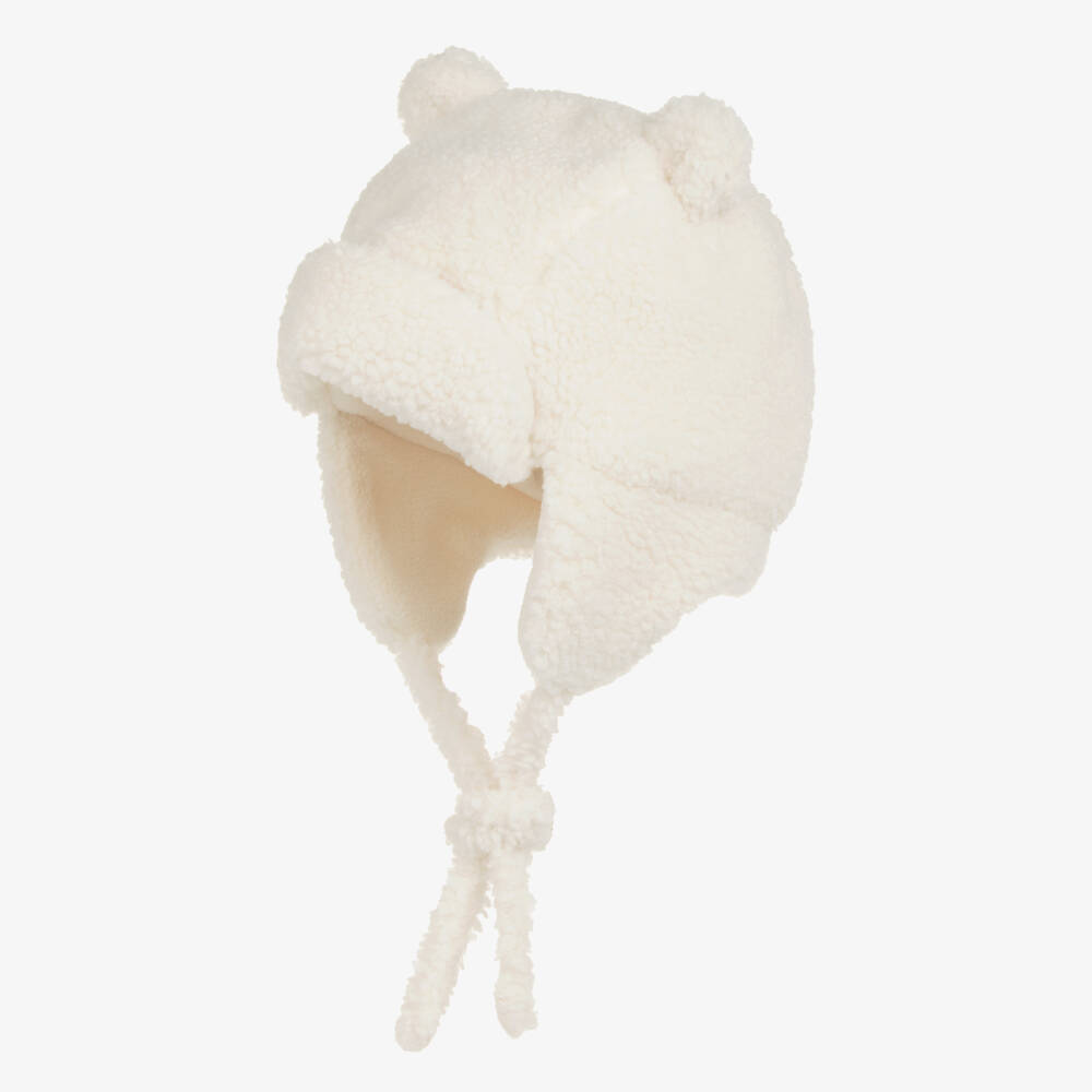 Petit Bateau-Ivory Sherpa Fleece Trapper Hat | Childrensalon Outlet