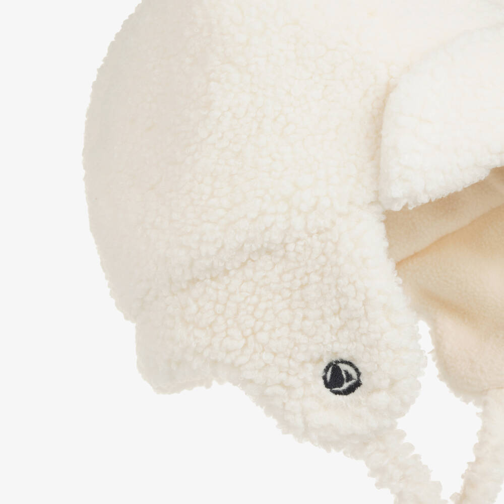 Petit Bateau-Ivory Sherpa Fleece Trapper Hat | Childrensalon Outlet