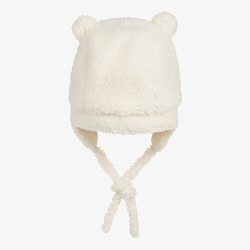 Petit Bateau-Ivory Sherpa Fleece Trapper Hat | Childrensalon Outlet