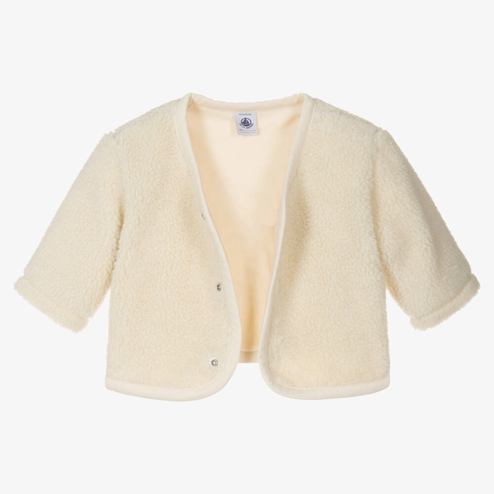 Petit Bateau Veste ivoire en sherpa