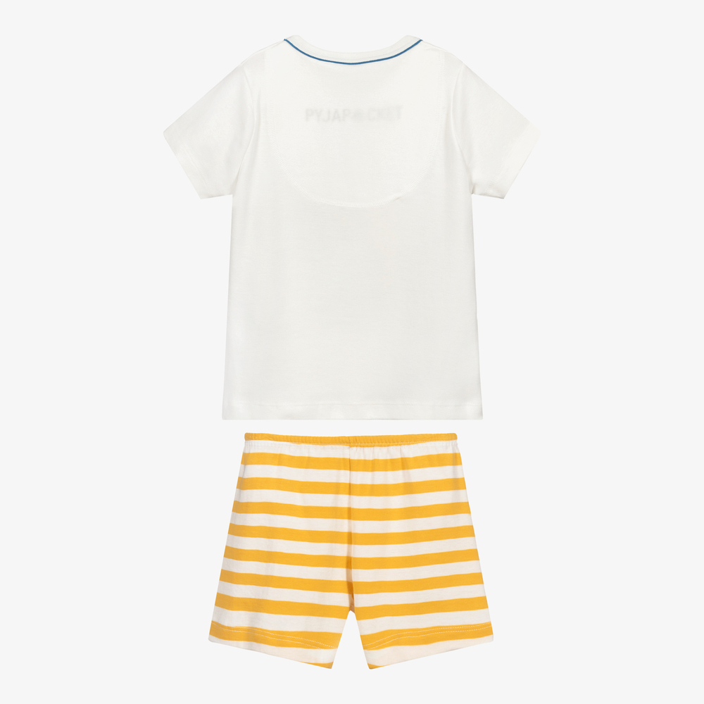 Petit Bateau-Кремово-желтая пижама с леопардами | Childrensalon Outlet