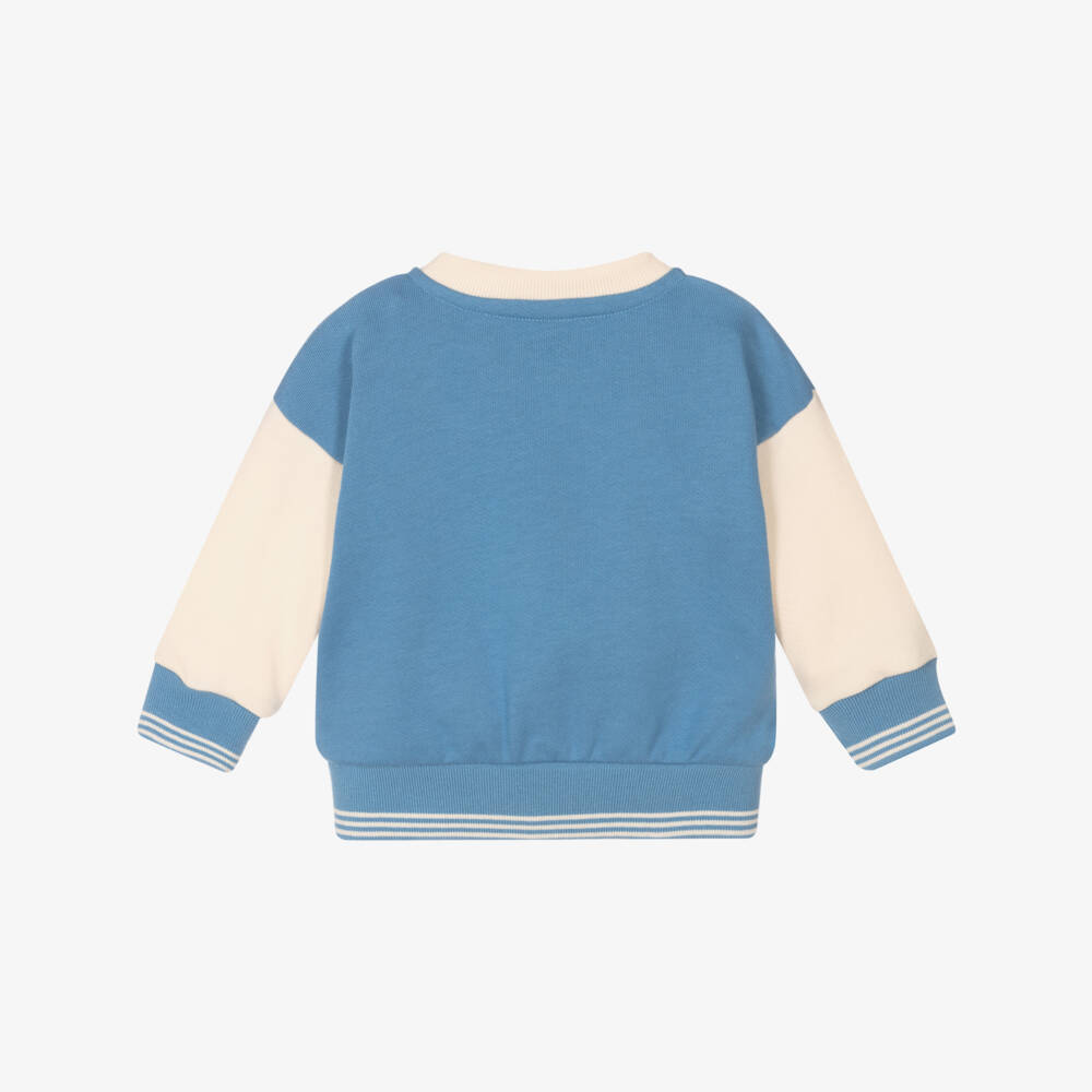 Petit Bateau-Little Boys Sky Blue Varsity Jacket | Childrensalon Outlet
