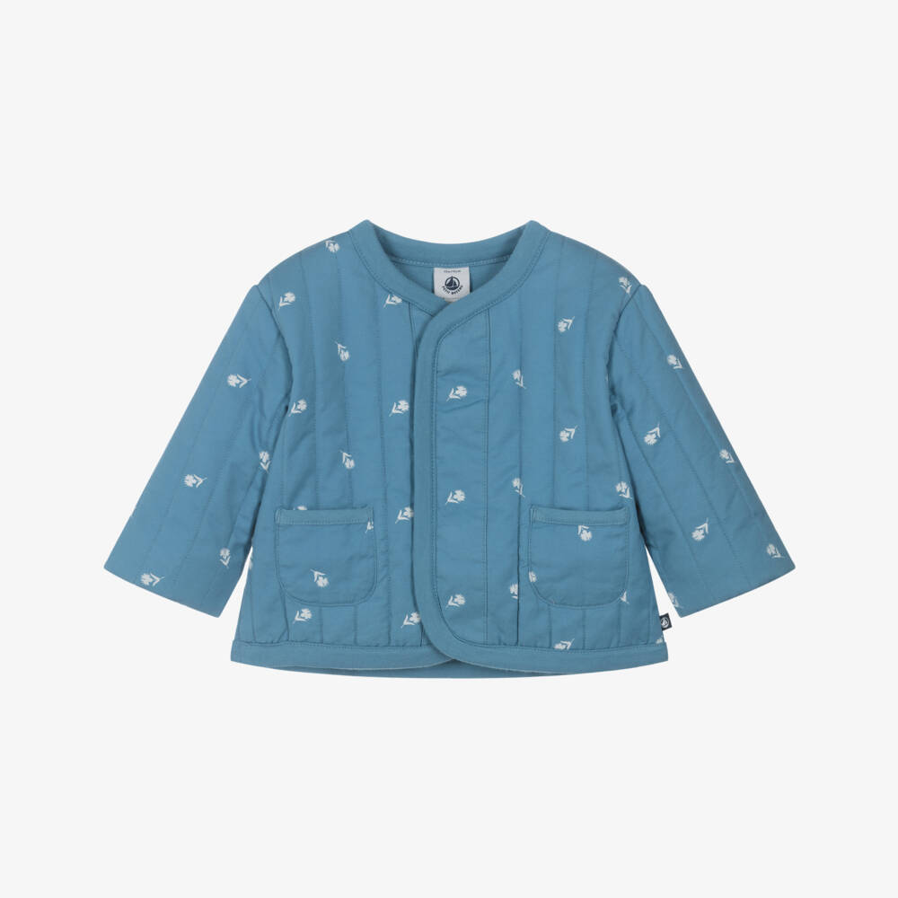 Petit Bateau-Little Girls' Quilted Cotton Blossom Jacket | Childrensalon Outlet