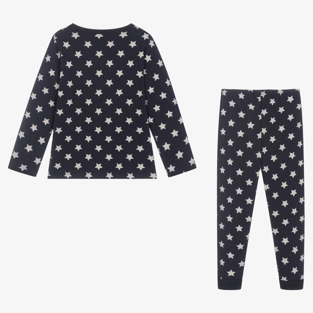 Petit Bateau-Синяя пижама из органического хлопка со звездочками | Childrensalon Outlet