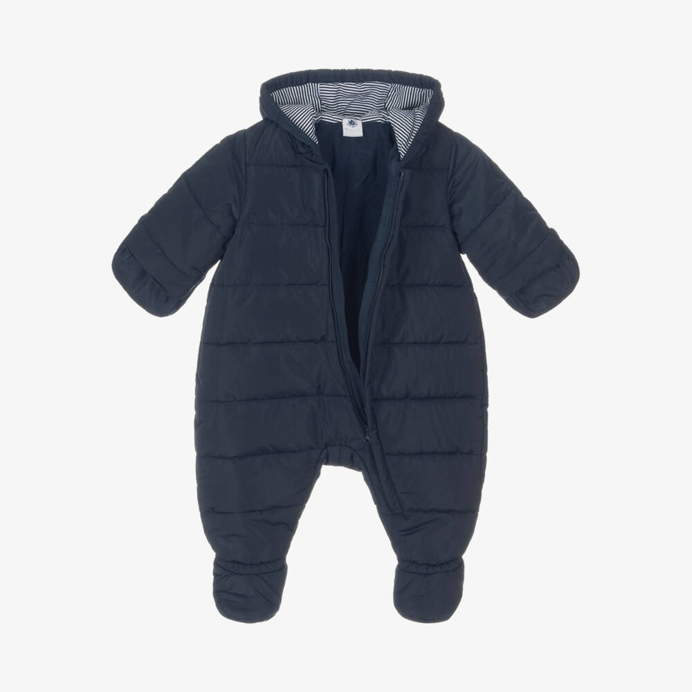 Petit Bateau-Navy Blue Padded Baby Snowsuit | Childrensalon Outlet
