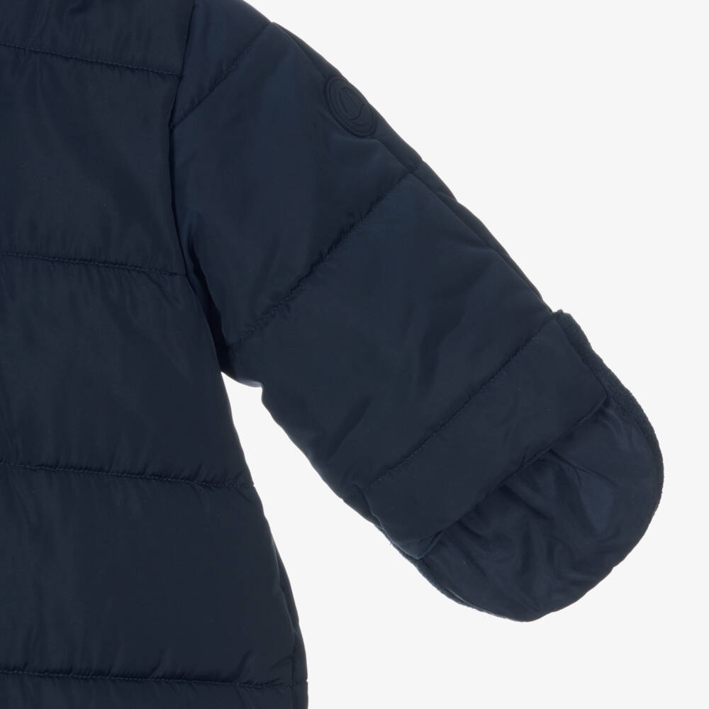 Petit Bateau-Navy Blue Padded Baby Snowsuit | Childrensalon Outlet