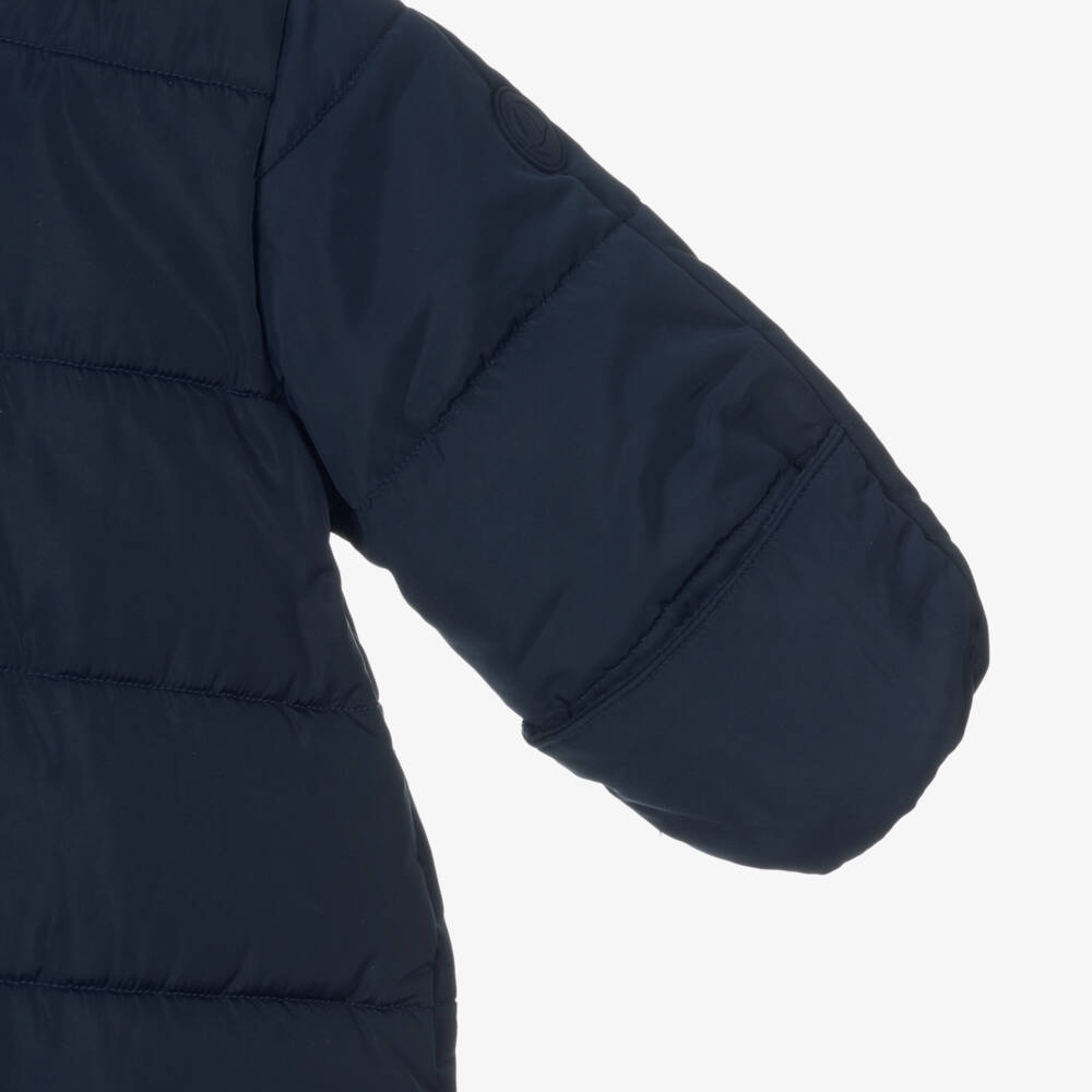 Petit Bateau-Navy Blue Padded Baby Snowsuit | Childrensalon Outlet