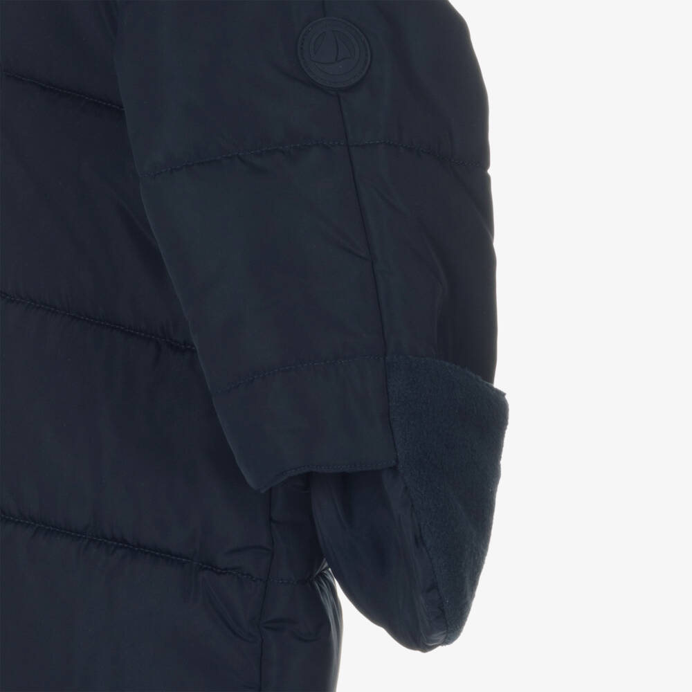 Petit Bateau-Navy Blue Padded Baby Snowsuit | Childrensalon Outlet