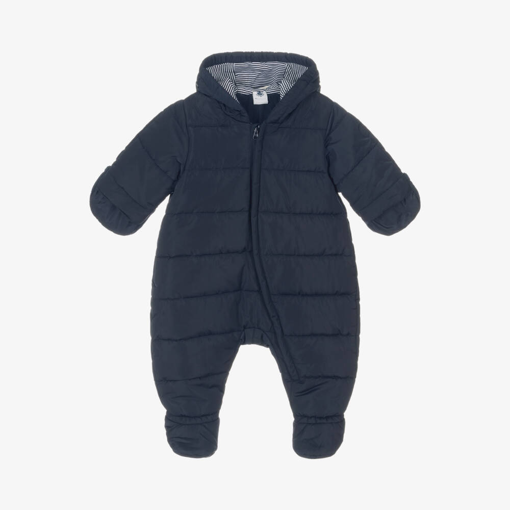 Petit Bateau-Navy Blue Padded Baby Snowsuit | Childrensalon Outlet