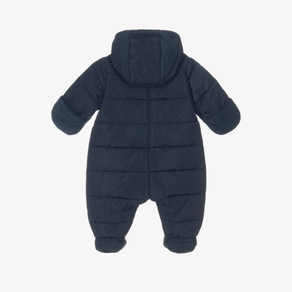 Petit Bateau-Navy Blue Padded Baby Snowsuit | Childrensalon Outlet