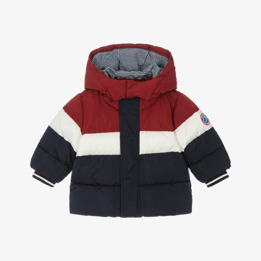 Petit Bateau-Navy Colour Block Short Jacket | Childrensalon Outlet